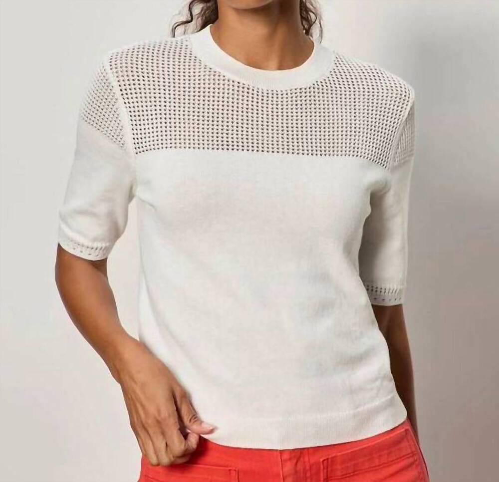 NEW SANCTUARY mix stitch tee in chalk